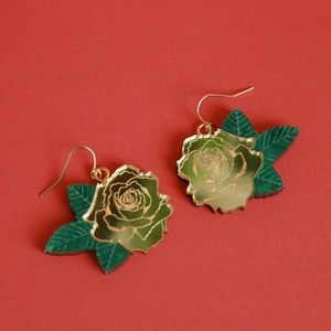 Golden Rose Earrings